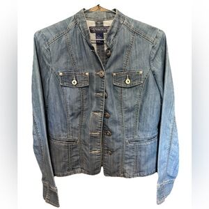 Baccini Blue Jean Jacket Fitted Silhouette